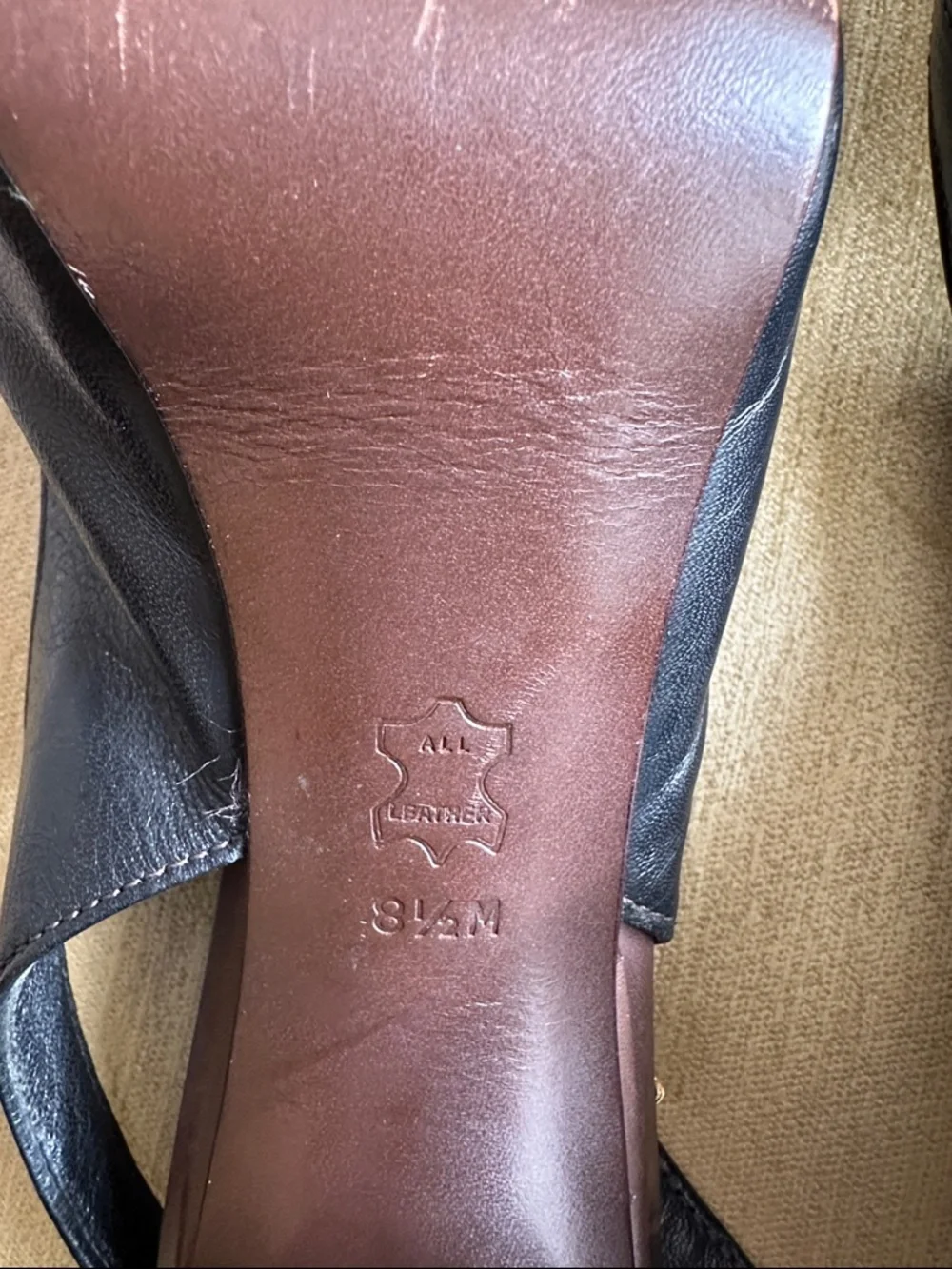 Tory Burch Black Leather Slingback Peep-Toe Heels with Buckle Detail Size 8.5
